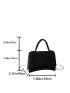 Long 7.48 Inches Wide 3.15 Inches High 7.08 Inches Mini PU Solid Color Fashion Handbag