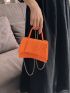 Long 7.48 Inches Wide 3.15 Inches High 7.08 Inches Mini PU Solid Color Fashion Handbag