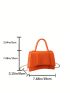 Long 7.48 Inches Wide 3.15 Inches High 7.08 Inches Mini PU Solid Color Fashion Handbag