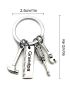 Father's Day Gift For Dad Grandpa Letter Stainless Steel Keychain Hammer Screwdriver Wrench Pendant