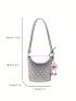 Mini Quilted Pattern Flap Bucket Bag Knot Design Strap