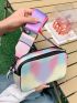 Colorblock Square Bag Fashionable Adjustable Strap For Daily