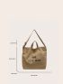 Large Capacity Letter Graphic Shopper Bag Preppy