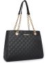 Shoulder Handbags for Women Quilted Tote Purse Ladies Designer Satchel  Bag with Chain Strap Gift