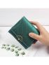 Stitch Detail Small Wallet Trifold Metal Decor