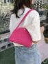 Small Straw Bag Neon Pink Funky Double Handle