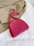 Small Straw Bag Neon Pink Funky Double Handle