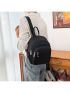 Minimalist Classic Backpack Small Zipper Black Nylon