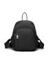 Minimalist Classic Backpack Small Zipper Black Nylon