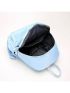 Minimalist Classic Backpack Small Zipper Blue Nylon