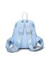 Minimalist Classic Backpack Small Zipper Blue Nylon