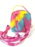 Mini Classic Backpack Colorblock Striped Pattern PVC