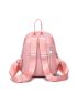 Minimalist Classic Backpack Small Zipper Pink Nylon