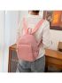 Minimalist Classic Backpack Small Zipper Pink Nylon