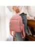 Minimalist Classic Backpack Small Zipper Pink Nylon