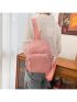 Minimalist Classic Backpack Small Zipper Pink Nylon