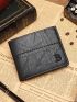 Embossed Detail Small Wallet Bifold Letter Graphic