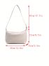 Large Hobo Bag Embossed Detail Minimalist White