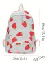 Commuting To Class For Tablet Computer Mobile Phone Books & Other Items Strawberry Pattern Classic Backpack