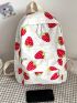 Commuting To Class For Tablet Computer Mobile Phone Books & Other Items Strawberry Pattern Classic Backpack