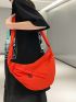 Mini Hobo Bag Zip Front Solid Red Minimalist