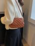 Small Flap Crossbody Bag Quilted Pattern Minimalist