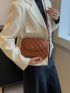 Small Flap Crossbody Bag Quilted Pattern Minimalist