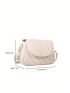 Small Flap Crossbody Bag Quilted Pattern Solid White