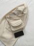 Small Flap Crossbody Bag Quilted Pattern Solid White