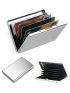 ID Credit Bank Card Holder Wallet Men Metal Anti-Scan Credit Card Case Anti RFID Blocking Reader