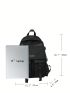 Men Letter Graphic Laptop Backpack Release Buckle Decor