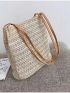 Minimalist Straw Bag Double Handle Vacation Portable