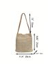 Minimalist Straw Bag Double Handle Vacation Portable