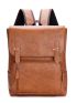 Men Minimalist Flap Backpack Studded Decor