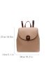 Color Block Flap Backpack Medium Pu Snap Button