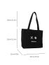 Expression Print Shopper Bag Medium Double Handle Black