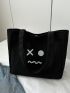 Expression Print Shopper Bag Medium Double Handle Black