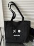 Expression Print Shopper Bag Medium Double Handle Black