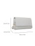 Minimalist Square Bag Flap White Pu Elegant