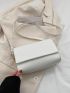 Minimalist Square Bag Flap White Pu Elegant