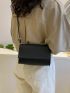 Mini Minimalist Flap Square Bag Black Pu