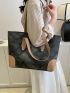 Geometric Pattern Shoulder Tote Bag Double Handle