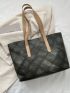 Geometric Pattern Shoulder Tote Bag Double Handle