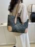 Geometric Pattern Shoulder Tote Bag Double Handle