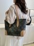 Geometric Pattern Shoulder Tote Bag Double Handle