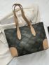 Geometric Pattern Shoulder Tote Bag Double Handle