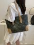 Geometric Pattern Shoulder Tote Bag Double Handle