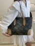 Geometric Pattern Shoulder Tote Bag Double Handle