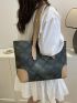 Geometric Pattern Shoulder Tote Bag Double Handle