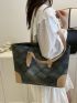 Geometric Pattern Shoulder Tote Bag Double Handle